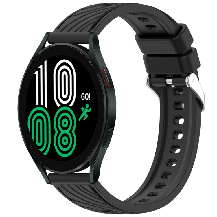 Stripe Texture Silicone 20mm Watch Band, For Samsung Galaxy Watch 4 44mm, For Samsung Galaxy Watch 4 40mm, For Samsung  Galaxy Watch 4 Classic 46mm, For Samsung  Galaxy Watch 4 Classic 42mm