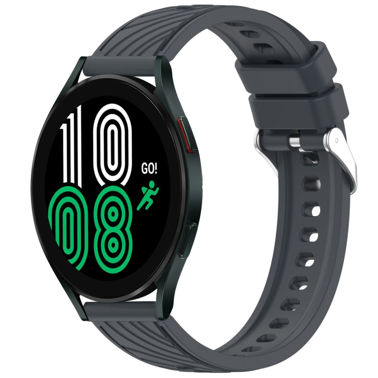 Stripe Texture Silicone 20mm Watch Band, For Samsung Galaxy Watch 4 44mm, For Samsung Galaxy Watch 4 40mm, For Samsung  Galaxy Watch 4 Classic 46mm, For Samsung  Galaxy Watch 4 Classic 42mm