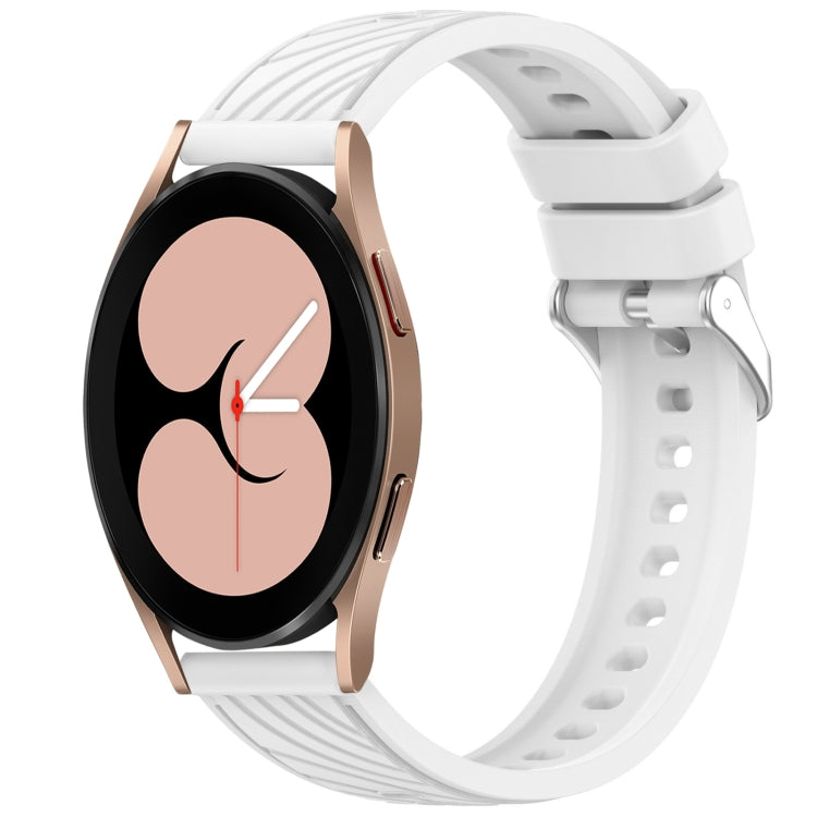 Stripe Texture Silicone 20mm Watch Band, For Samsung Galaxy Watch 4 44mm, For Samsung Galaxy Watch 4 40mm, For Samsung  Galaxy Watch 4 Classic 46mm, For Samsung  Galaxy Watch 4 Classic 42mm