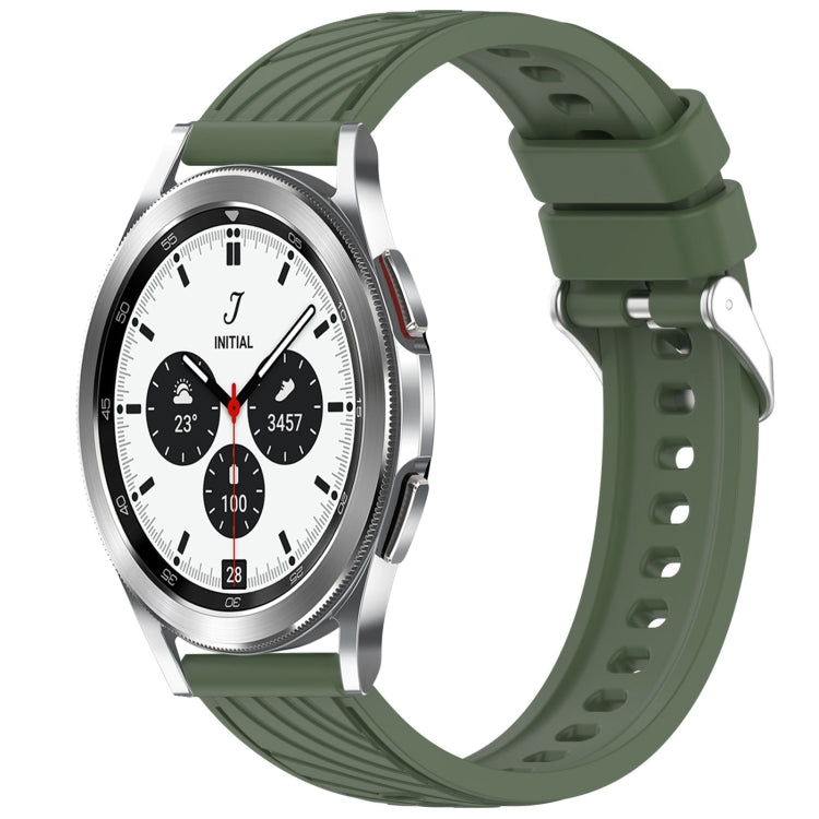 Stripe Texture Silicone 20mm Watch Band, For Samsung Galaxy Watch 4 44mm, For Samsung Galaxy Watch 4 40mm, For Samsung  Galaxy Watch 4 Classic 46mm, For Samsung  Galaxy Watch 4 Classic 42mm