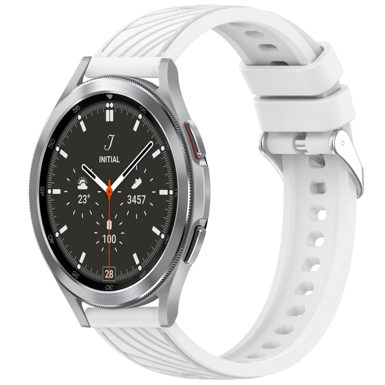 Stripe Texture Silicone 20mm Watch Band, For Samsung Galaxy Watch 4 44mm, For Samsung Galaxy Watch 4 40mm, For Samsung  Galaxy Watch 4 Classic 46mm, For Samsung  Galaxy Watch 4 Classic 42mm