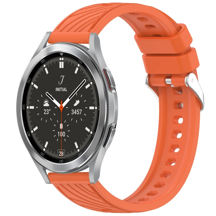 Stripe Texture Silicone 20mm Watch Band, For Samsung Galaxy Watch 4 44mm, For Samsung Galaxy Watch 4 40mm, For Samsung  Galaxy Watch 4 Classic 46mm, For Samsung  Galaxy Watch 4 Classic 42mm