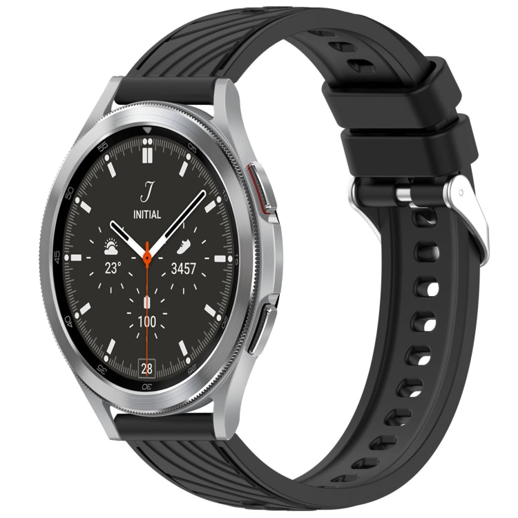 Stripe Texture Silicone 20mm Watch Band, For Samsung Galaxy Watch 4 44mm, For Samsung Galaxy Watch 4 40mm, For Samsung  Galaxy Watch 4 Classic 46mm, For Samsung  Galaxy Watch 4 Classic 42mm