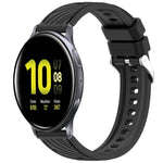 條紋紋理矽膠 20mm 錶帶，適用 Samsung Galaxy Watch Active2 44mm，適用 Samsung Galaxy Watch Active2 40mm