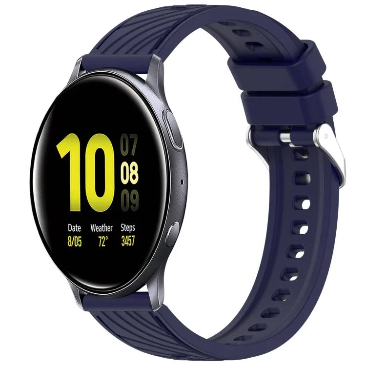 條紋紋理矽膠 20mm 錶帶，適用 Samsung Galaxy Watch Active2 44mm，適用 Samsung Galaxy Watch Active2 40mm