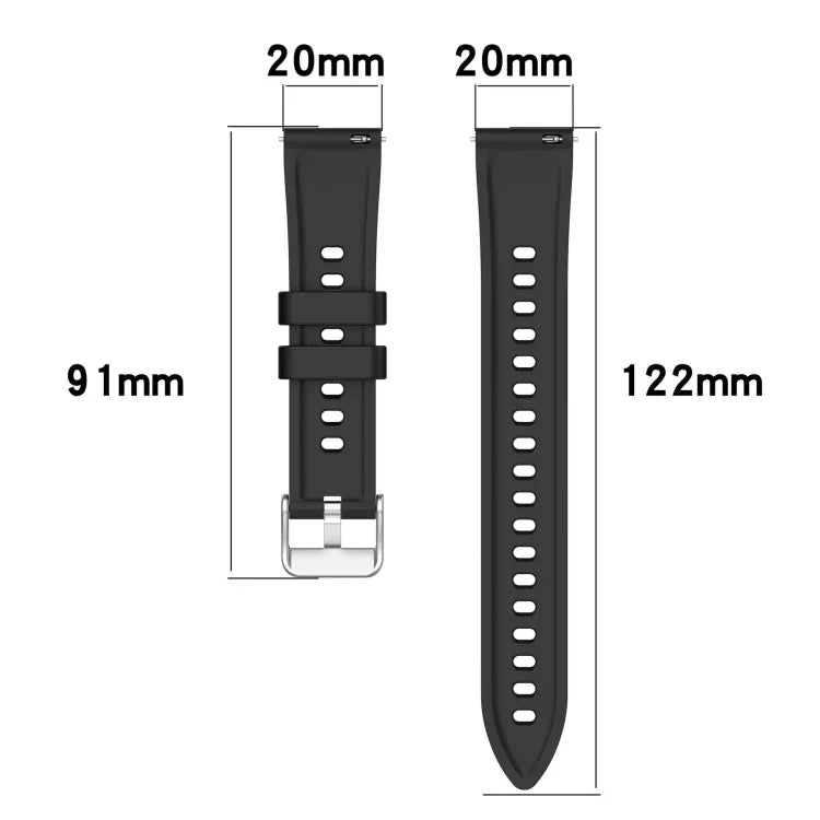 條紋紋理矽膠 20mm 錶帶，適用 Samsung Galaxy Watch Active2 44mm，適用 Samsung Galaxy Watch Active2 40mm