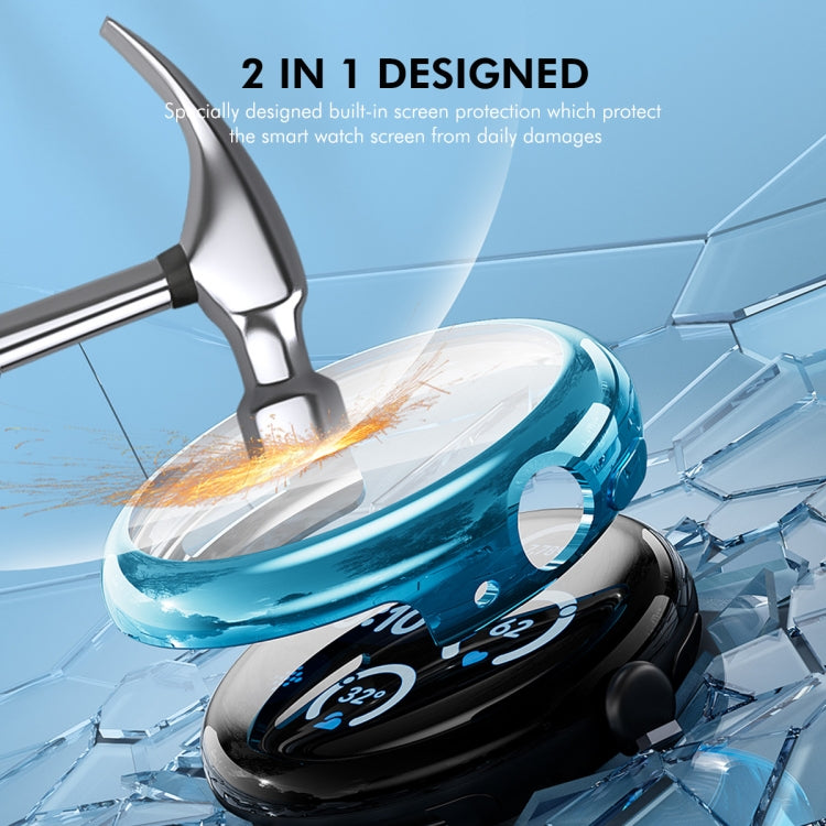 ENKAY Hat-Prince 全覆蓋電鍍軟 TPU 保護殼，帶螢幕保護，適用於 Google Pixel Watch 3 41mm