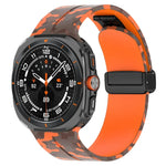 適用於Samsung Galaxy Watch Ultra 47mm 磁吸折疊扣矽膠錶帶