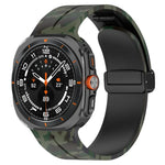 適用於Samsung Galaxy Watch Ultra 47mm 磁吸折疊扣矽膠錶帶