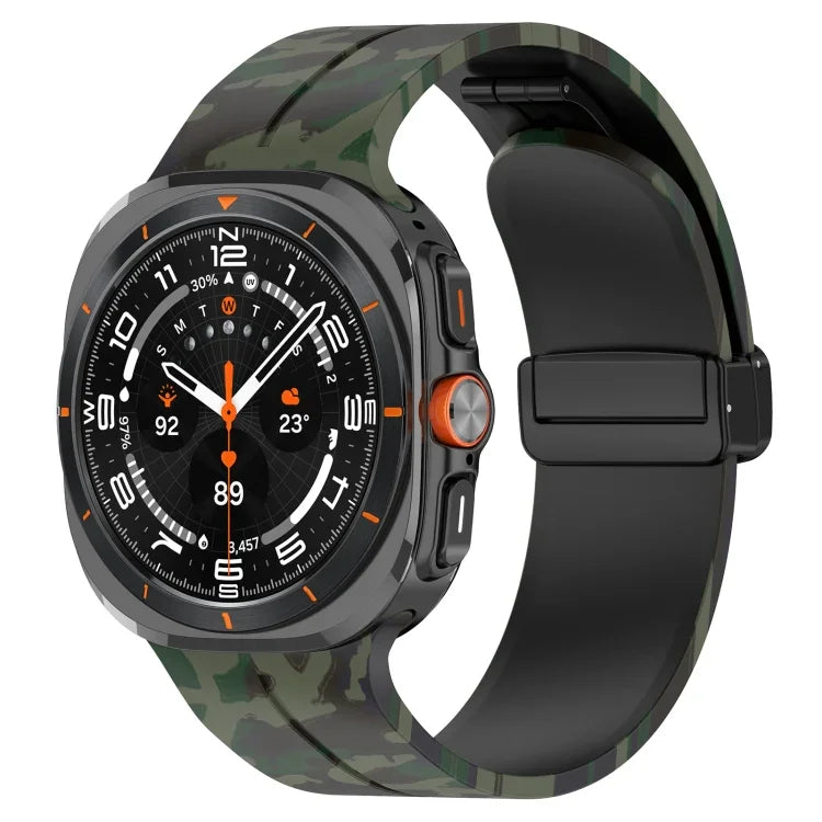 適用於Samsung Galaxy Watch Ultra 47mm 磁吸折疊扣矽膠錶帶