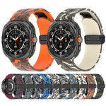 適用於Samsung Galaxy Watch Ultra 47mm 磁吸折疊扣矽膠錶帶