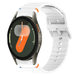 波浪紋紋理縫線快拆矽膠錶帶，適用於 Samsung Galaxy Watch FE 40mm、Samsung Galaxy Watch 7 44mm、Samsung Galaxy Watch 7 40mm、Samsung Galaxy Watch 6 Classic 47mm