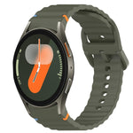 波浪紋紋理縫線快拆矽膠錶帶，適用於 Samsung Galaxy Watch FE 40mm、Samsung Galaxy Watch 7 44mm、Samsung Galaxy Watch 7 40mm、Samsung Galaxy Watch 6 Classic 47mm