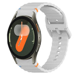 波浪紋紋理縫線快拆矽膠錶帶，適用於 Samsung Galaxy Watch FE 40mm、Samsung Galaxy Watch 7 44mm、Samsung Galaxy Watch 7 40mm、Samsung Galaxy Watch 6 Classic 47mm