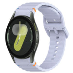 波浪紋紋理縫線快拆矽膠錶帶，適用於 Samsung Galaxy Watch FE 40mm、Samsung Galaxy Watch 7 44mm、Samsung Galaxy Watch 7 40mm、Samsung Galaxy Watch 6 Classic 47mm