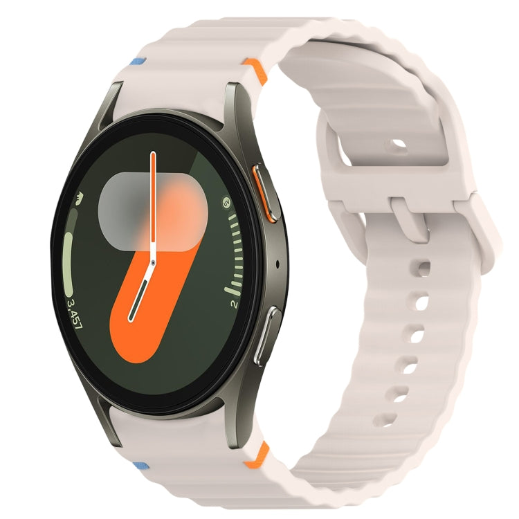波浪紋紋理縫線快拆矽膠錶帶，適用於 Samsung Galaxy Watch FE 40mm、Samsung Galaxy Watch 7 44mm、Samsung Galaxy Watch 7 40mm、Samsung Galaxy Watch 6 Classic 47mm