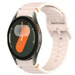 波浪紋紋理縫線快拆矽膠錶帶，適用於 Samsung Galaxy Watch FE 40mm、Samsung Galaxy Watch 7 44mm、Samsung Galaxy Watch 7 40mm、Samsung Galaxy Watch 6 Classic 47mm