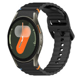 波浪紋紋理縫線快拆矽膠錶帶，適用於 Samsung Galaxy Watch FE 40mm、Samsung Galaxy Watch 7 44mm、Samsung Galaxy Watch 7 40mm、Samsung Galaxy Watch 6 Classic 47mm