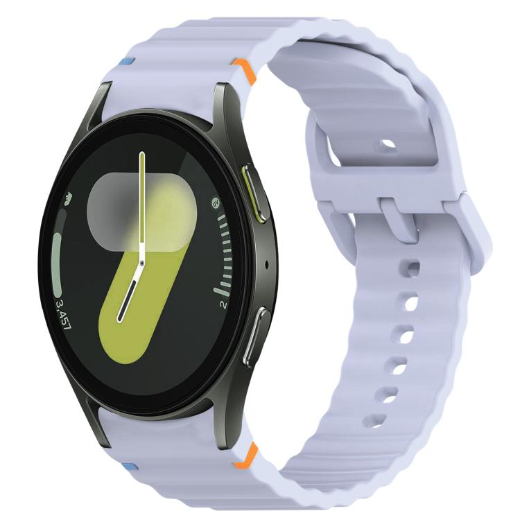 波浪紋紋理縫線快拆矽膠錶帶，適用於 Samsung Galaxy Watch FE 40mm、Samsung Galaxy Watch 7 44mm、Samsung Galaxy Watch 7 40mm、Samsung Galaxy Watch 6 Classic 47mm