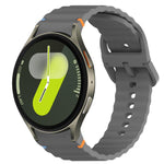 波浪紋紋理縫線快拆矽膠錶帶，適用於 Samsung Galaxy Watch FE 40mm、Samsung Galaxy Watch 7 44mm、Samsung Galaxy Watch 7 40mm、Samsung Galaxy Watch 6 Classic 47mm