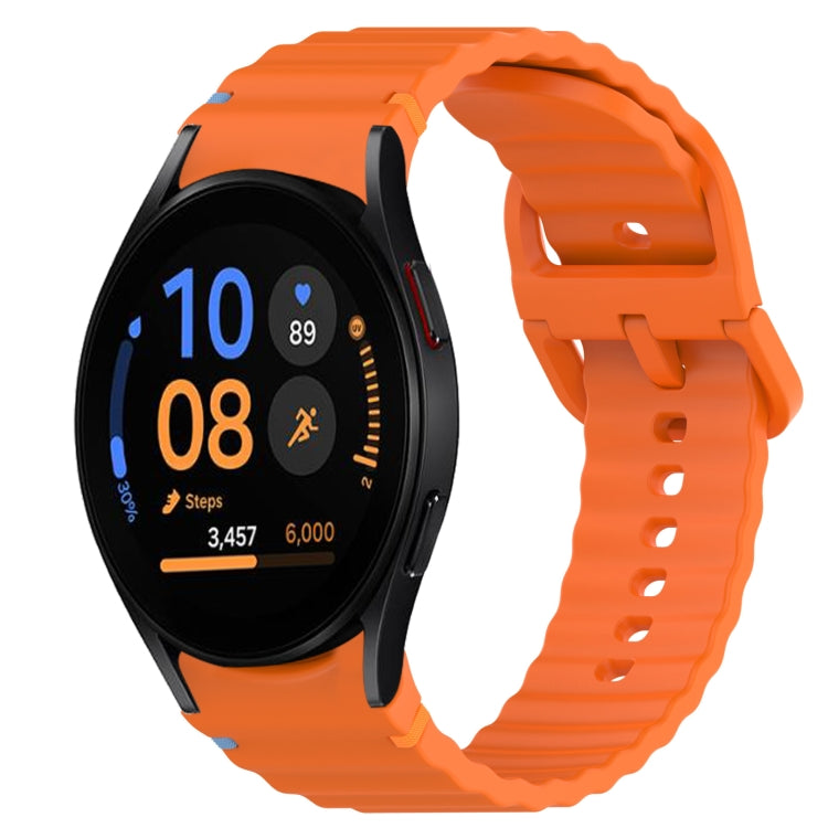 波浪紋紋理縫線快拆矽膠錶帶，適用於 Samsung Galaxy Watch FE 40mm、Samsung Galaxy Watch 7 44mm、Samsung Galaxy Watch 7 40mm、Samsung Galaxy Watch 6 Classic 47mm