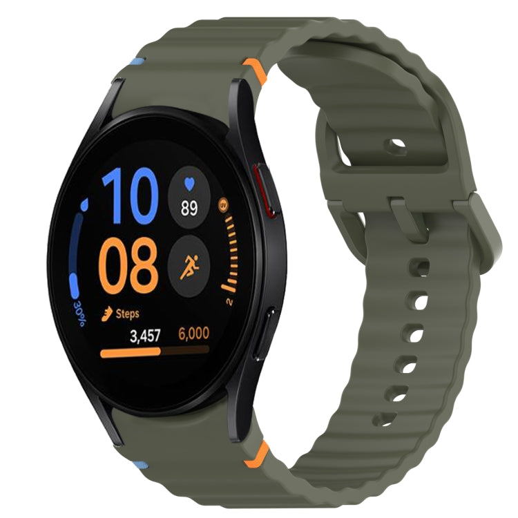 波浪紋紋理縫線快拆矽膠錶帶，適用於 Samsung Galaxy Watch FE 40mm、Samsung Galaxy Watch 7 44mm、Samsung Galaxy Watch 7 40mm、Samsung Galaxy Watch 6 Classic 47mm