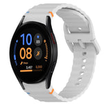 波浪紋紋理縫線快拆矽膠錶帶，適用於 Samsung Galaxy Watch FE 40mm、Samsung Galaxy Watch 7 44mm、Samsung Galaxy Watch 7 40mm、Samsung Galaxy Watch 6 Classic 47mm