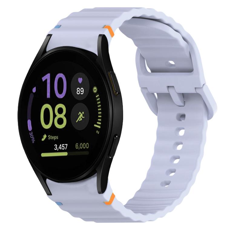 波浪紋紋理縫線快拆矽膠錶帶，適用於 Samsung Galaxy Watch FE 40mm、Samsung Galaxy Watch 7 44mm、Samsung Galaxy Watch 7 40mm、Samsung Galaxy Watch 6 Classic 47mm
