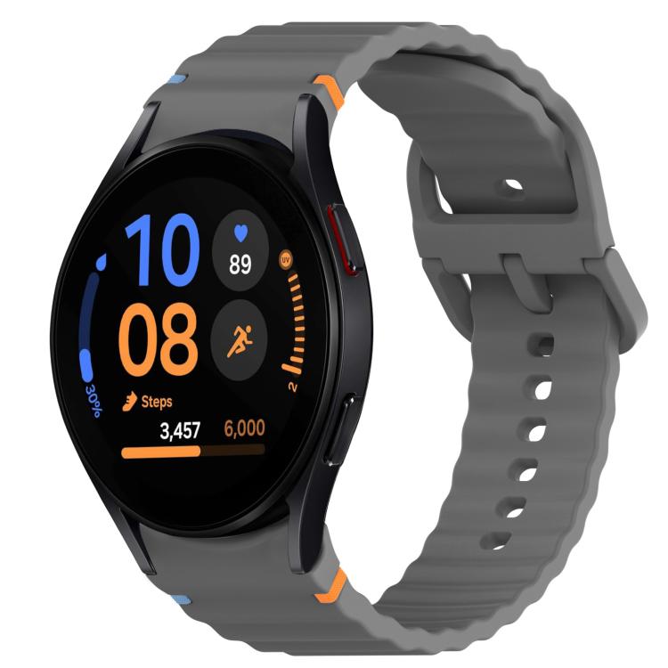 波浪紋紋理縫線快拆矽膠錶帶，適用於 Samsung Galaxy Watch FE 40mm、Samsung Galaxy Watch 7 44mm、Samsung Galaxy Watch 7 40mm、Samsung Galaxy Watch 6 Classic 47mm
