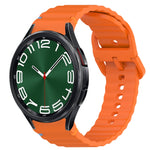 波浪紋紋理縫線快拆矽膠錶帶，適用於 Samsung Galaxy Watch FE 40mm、Samsung Galaxy Watch 7 44mm、Samsung Galaxy Watch 7 40mm、Samsung Galaxy Watch 6 Classic 47mm
