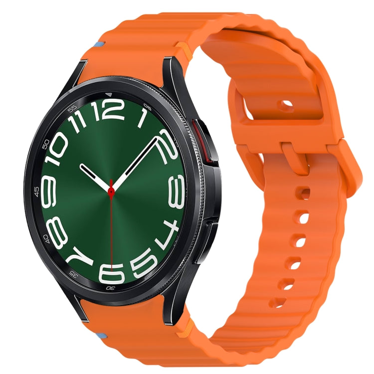 波浪紋紋理縫線快拆矽膠錶帶，適用於 Samsung Galaxy Watch FE 40mm、Samsung Galaxy Watch 7 44mm、Samsung Galaxy Watch 7 40mm、Samsung Galaxy Watch 6 Classic 47mm