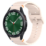 波浪紋紋理縫線快拆矽膠錶帶，適用於 Samsung Galaxy Watch FE 40mm、Samsung Galaxy Watch 7 44mm、Samsung Galaxy Watch 7 40mm、Samsung Galaxy Watch 6 Classic 47mm