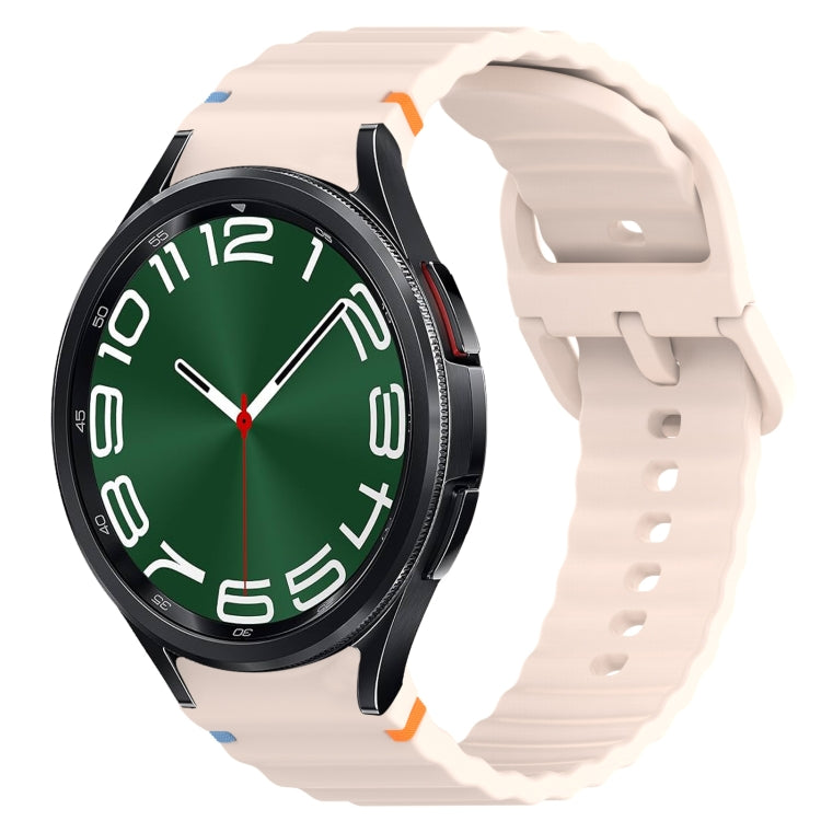 波浪紋紋理縫線快拆矽膠錶帶，適用於 Samsung Galaxy Watch FE 40mm、Samsung Galaxy Watch 7 44mm、Samsung Galaxy Watch 7 40mm、Samsung Galaxy Watch 6 Classic 47mm
