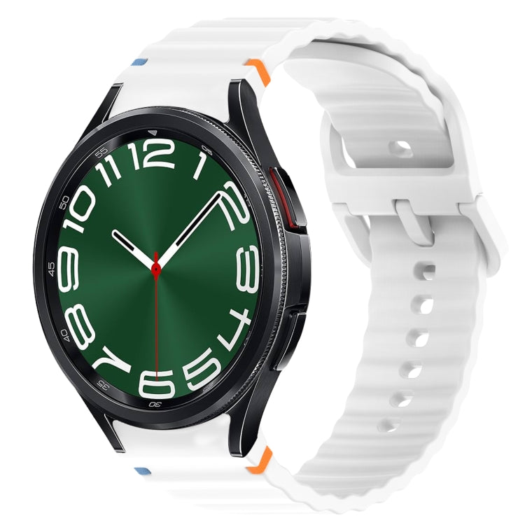 波浪紋紋理縫線快拆矽膠錶帶，適用於 Samsung Galaxy Watch FE 40mm、Samsung Galaxy Watch 7 44mm、Samsung Galaxy Watch 7 40mm、Samsung Galaxy Watch 6 Classic 47mm