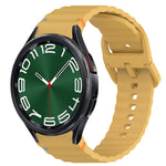 波浪紋紋理縫線快拆矽膠錶帶，適用於 Samsung Galaxy Watch FE 40mm、Samsung Galaxy Watch 7 44mm、Samsung Galaxy Watch 7 40mm、Samsung Galaxy Watch 6 Classic 47mm