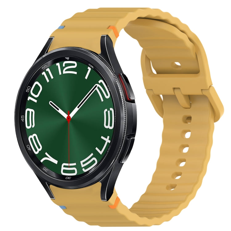 波浪紋紋理縫線快拆矽膠錶帶，適用於 Samsung Galaxy Watch FE 40mm、Samsung Galaxy Watch 7 44mm、Samsung Galaxy Watch 7 40mm、Samsung Galaxy Watch 6 Classic 47mm