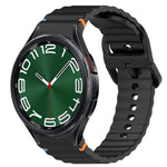 波浪紋紋理縫線快拆矽膠錶帶，適用於 Samsung Galaxy Watch FE 40mm、Samsung Galaxy Watch 7 44mm、Samsung Galaxy Watch 7 40mm、Samsung Galaxy Watch 6 Classic 47mm