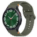 波浪紋紋理縫線快拆矽膠錶帶，適用於 Samsung Galaxy Watch FE 40mm、Samsung Galaxy Watch 7 44mm、Samsung Galaxy Watch 7 40mm、Samsung Galaxy Watch 6 Classic 47mm