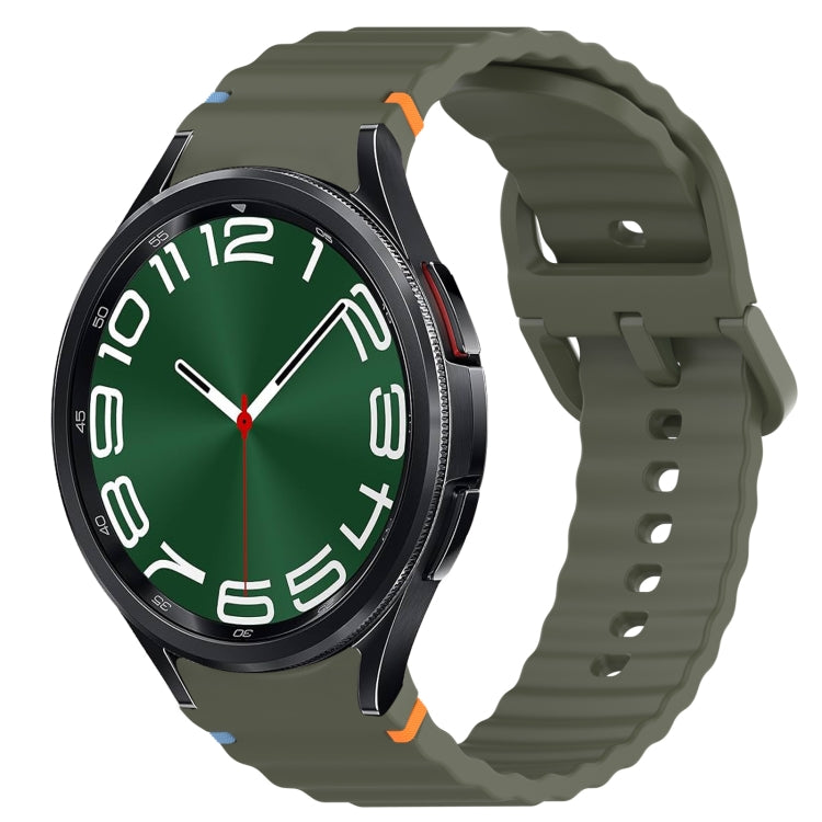 波浪紋紋理縫線快拆矽膠錶帶，適用於 Samsung Galaxy Watch FE 40mm、Samsung Galaxy Watch 7 44mm、Samsung Galaxy Watch 7 40mm、Samsung Galaxy Watch 6 Classic 47mm