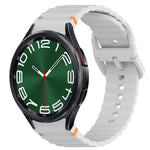 波浪紋紋理縫線快拆矽膠錶帶，適用於 Samsung Galaxy Watch FE 40mm、Samsung Galaxy Watch 7 44mm、Samsung Galaxy Watch 7 40mm、Samsung Galaxy Watch 6 Classic 47mm