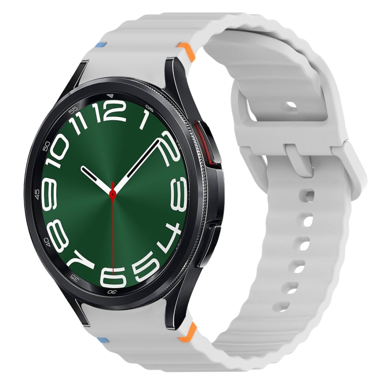 波浪紋紋理縫線快拆矽膠錶帶，適用於 Samsung Galaxy Watch FE 40mm、Samsung Galaxy Watch 7 44mm、Samsung Galaxy Watch 7 40mm、Samsung Galaxy Watch 6 Classic 47mm