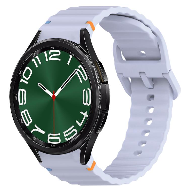 波浪紋紋理縫線快拆矽膠錶帶，適用於 Samsung Galaxy Watch FE 40mm、Samsung Galaxy Watch 7 44mm、Samsung Galaxy Watch 7 40mm、Samsung Galaxy Watch 6 Classic 47mm