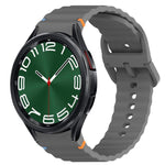 波浪紋紋理縫線快拆矽膠錶帶，適用於 Samsung Galaxy Watch FE 40mm、Samsung Galaxy Watch 7 44mm、Samsung Galaxy Watch 7 40mm、Samsung Galaxy Watch 6 Classic 47mm