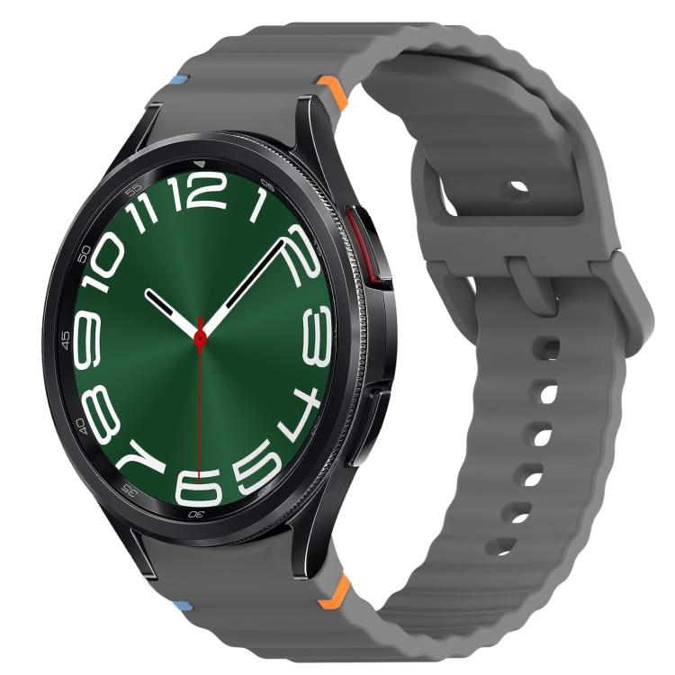 波浪紋紋理縫線快拆矽膠錶帶，適用於 Samsung Galaxy Watch FE 40mm、Samsung Galaxy Watch 7 44mm、Samsung Galaxy Watch 7 40mm、Samsung Galaxy Watch 6 Classic 47mm