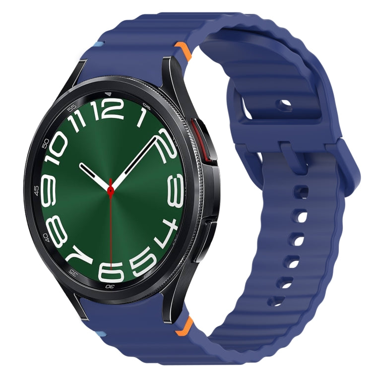 波浪紋紋理縫線快拆矽膠錶帶，適用於 Samsung Galaxy Watch FE 40mm、Samsung Galaxy Watch 7 44mm、Samsung Galaxy Watch 7 40mm、Samsung Galaxy Watch 6 Classic 47mm