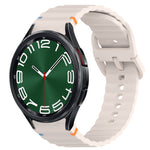 波浪紋紋理縫線快拆矽膠錶帶，適用於 Samsung Galaxy Watch FE 40mm、Samsung Galaxy Watch 7 44mm、Samsung Galaxy Watch 7 40mm、Samsung Galaxy Watch 6 Classic 47mm