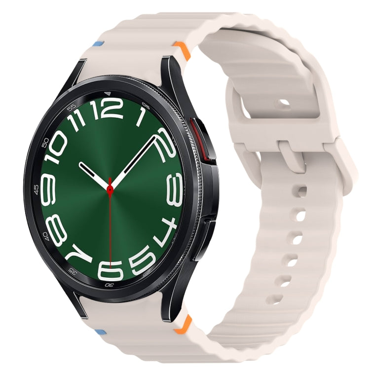 波浪紋紋理縫線快拆矽膠錶帶，適用於 Samsung Galaxy Watch FE 40mm、Samsung Galaxy Watch 7 44mm、Samsung Galaxy Watch 7 40mm、Samsung Galaxy Watch 6 Classic 47mm