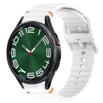 Wavy Grain Stitched Quick Release Silicone Watch Band, For Samsung Galaxy Watch 6 44mm, For Samsung Galaxy Watch 6 40mm, For Samsung Galaxy Watch 6 Classic 43mm, For Samsung Galaxy Watch 5 Pro Golf Edition