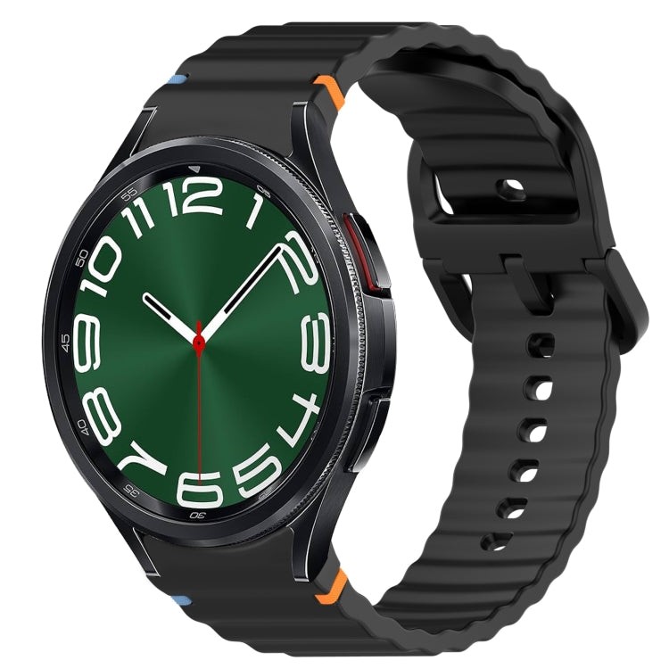Wavy Grain Stitched Quick Release Silicone Watch Band, For Samsung Galaxy Watch 6 44mm, For Samsung Galaxy Watch 6 40mm, For Samsung Galaxy Watch 6 Classic 43mm, For Samsung Galaxy Watch 5 Pro Golf Edition