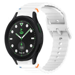 波浪紋紋理縫線快拆矽膠錶帶，適用於 Samsung Galaxy Watch 5 高爾夫版、Samsung Galaxy Watch 5 44mm、Samsung Galaxy Watch 5 Pro 45mm、Samsung Galaxy Watch 5 40mm